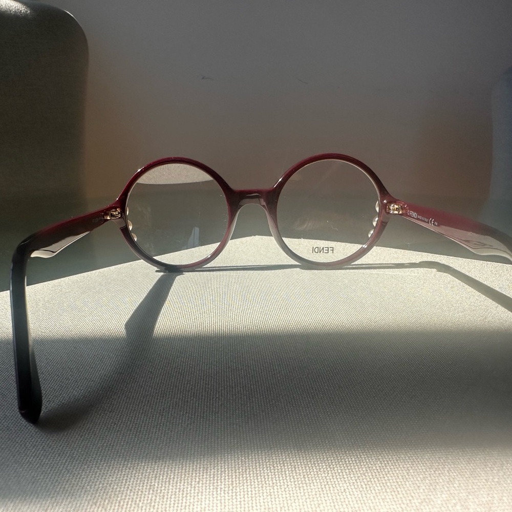 Fendi Round Burgundy Frames with Pearl Temple Accents never worn.. - Picture 14 of 16